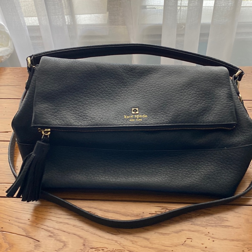 Kate Spade, Black, Leather, Shoulder Bag